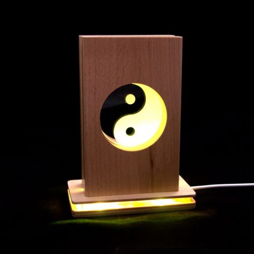 Meditationsleuchte | Stimmungslicht | Lampe| Yin Yang gelb | Natur farben | mit leucht Fuss