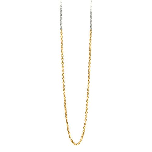 Halskette bicolor | Silber und teil 18 Karat vergoldet Ankerkette | Halskette kaufen | Halsketten kaufen | Halskette teilvergoldet