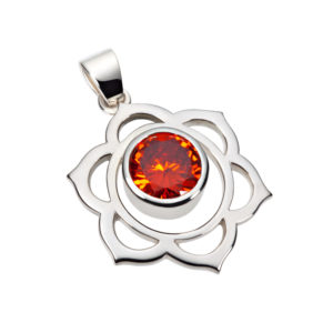 Silber Anhänger – Sakral Chakra mit Zirkonia Orange - Inner Light