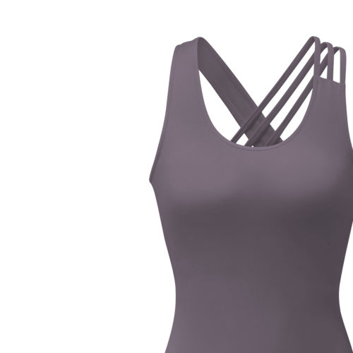 Top Asymmetric Straps von Curare Yogawear Farbe Violett